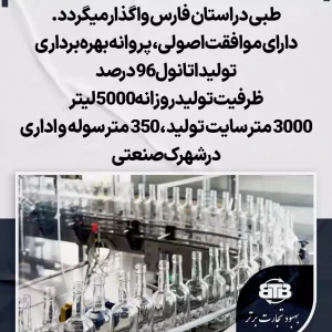 کارخانه تولید اتانول در استان فارس