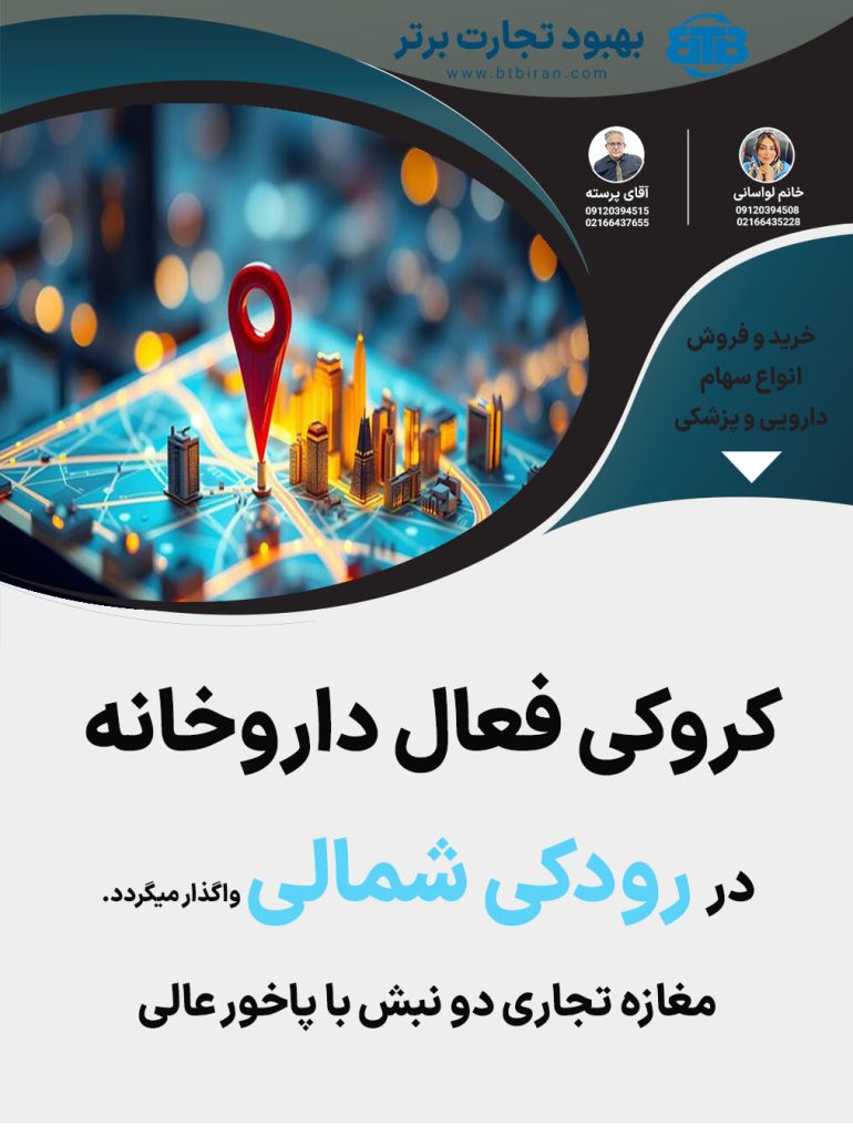 کروکی فعال داروخانه  در رودکی شمالی
