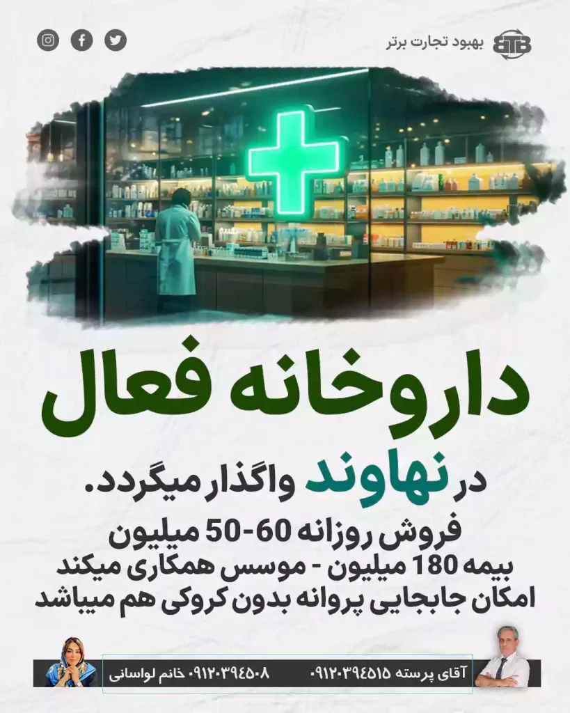 واگذاری داروخانه فعال در نهاوند
