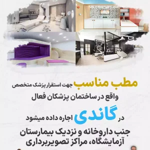 اجاره مطب مناسب جهت استقرار متخصص در گاندی
